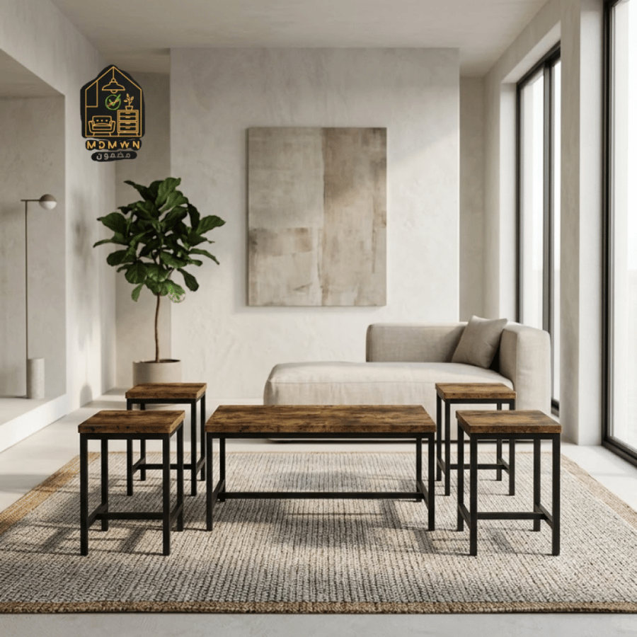Rectangular wooden tea table set in various colors