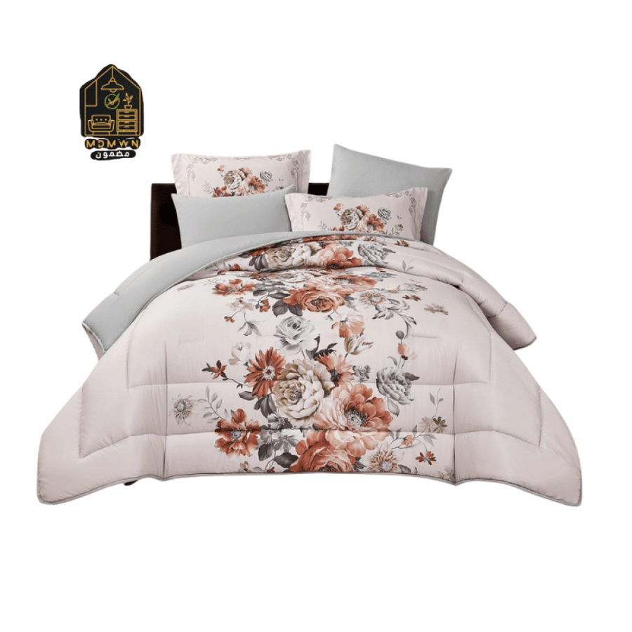 Floral patterned duvet set, 4 or 6 pieces