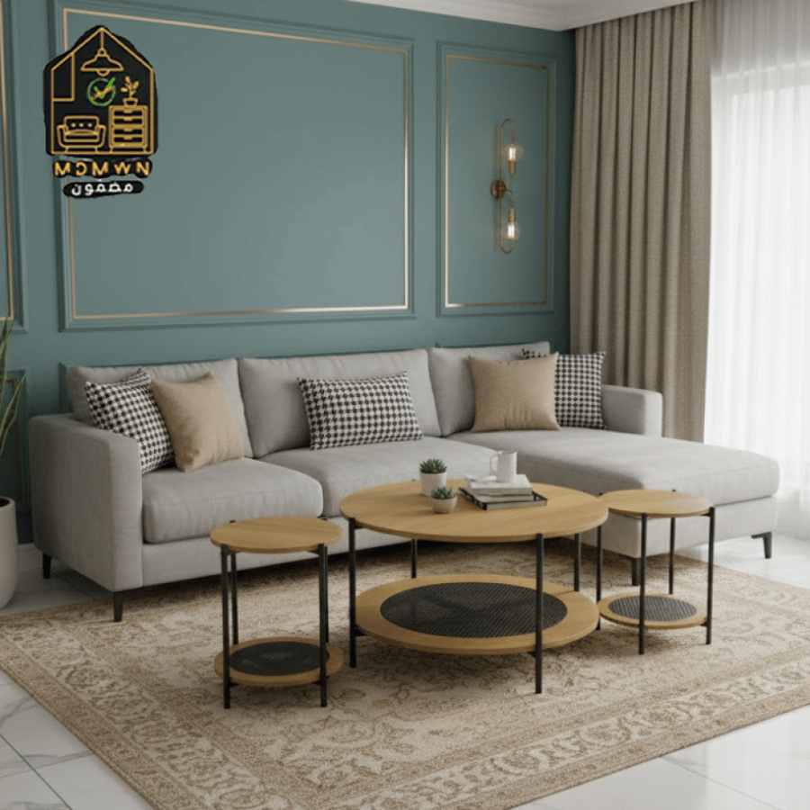 طقم طاولة طعام مع كراسي – تصميم عصري خشبي معدني