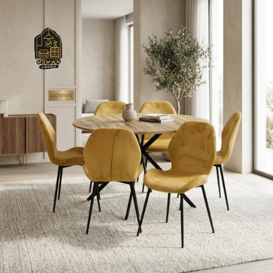 طقم طاولة طعام دائرية  تصميم مودرن