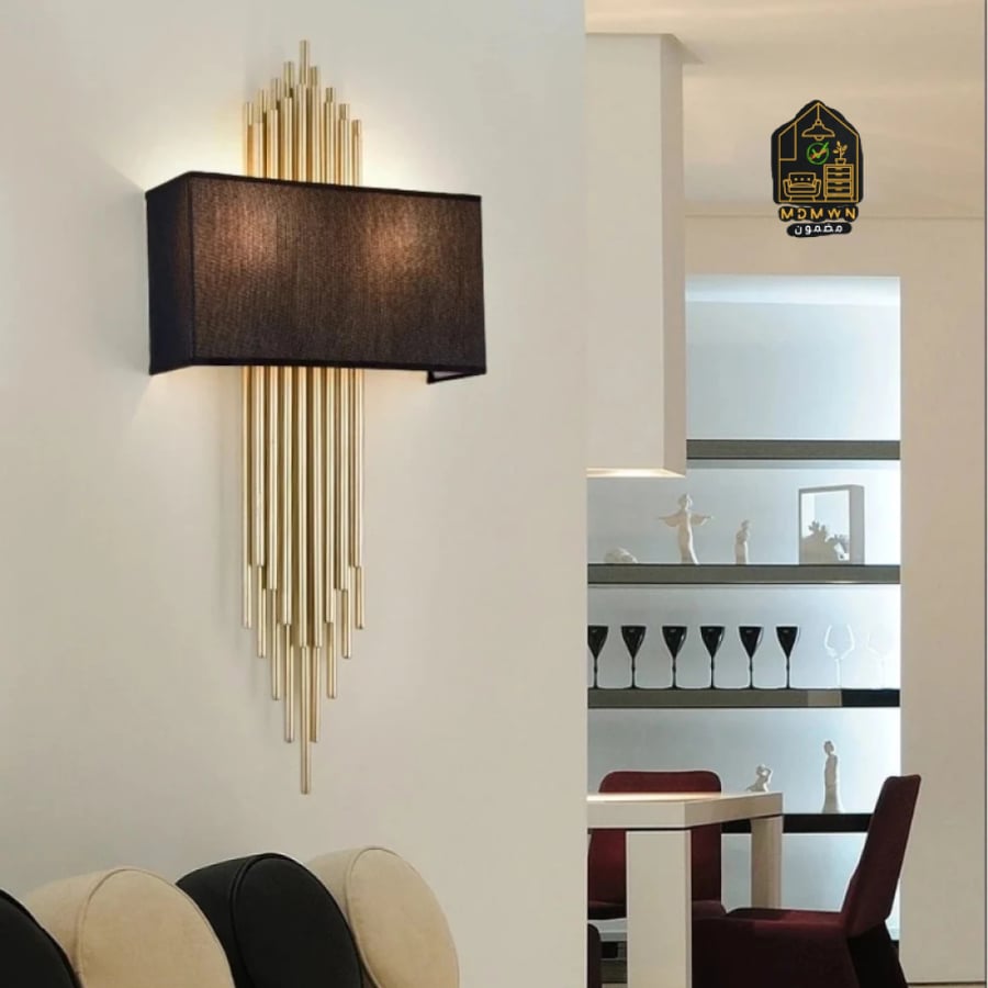 جداري طربوش اسود + استيل ذهبي