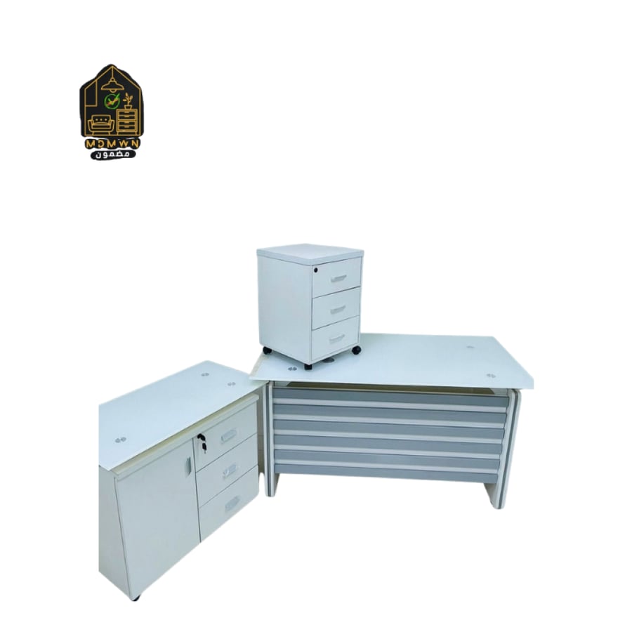 Executive desk with storage unit and drawers (various sizes)
