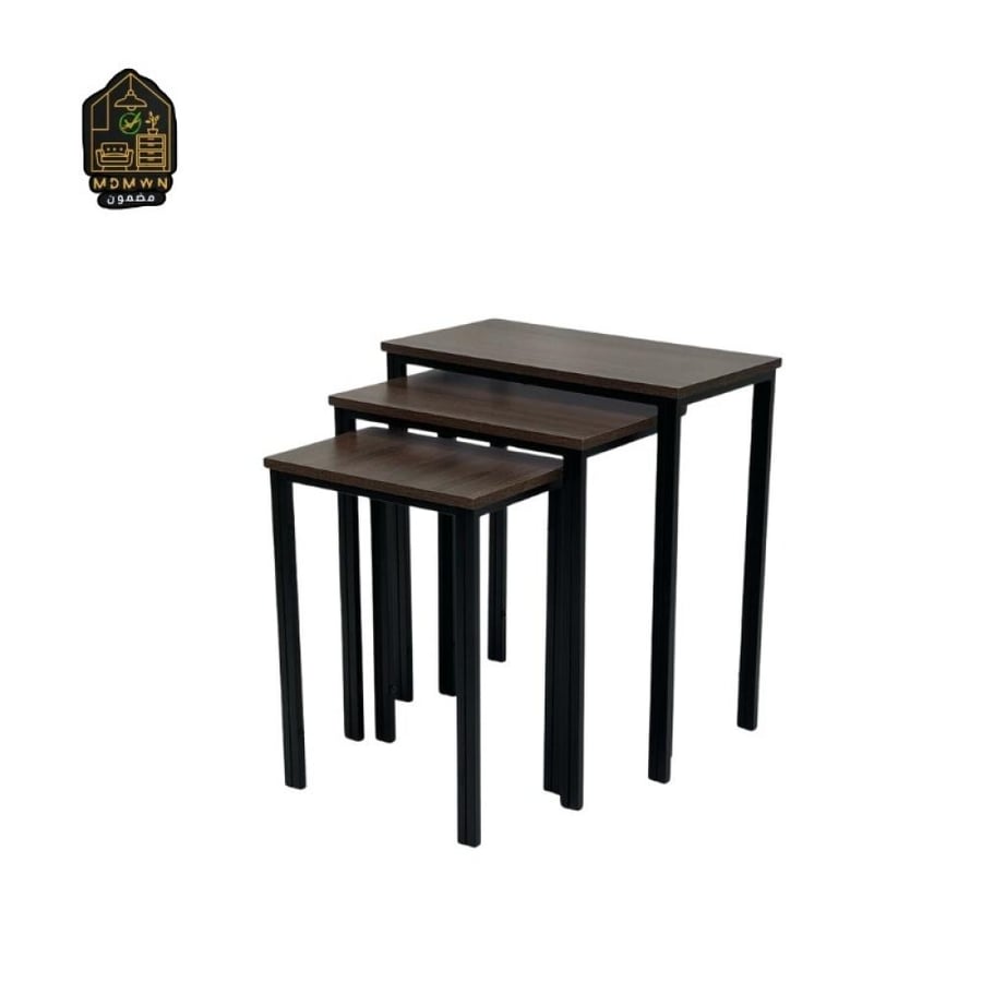 طقم طاولات مستطيلة 3 قطع بتصميم عصري