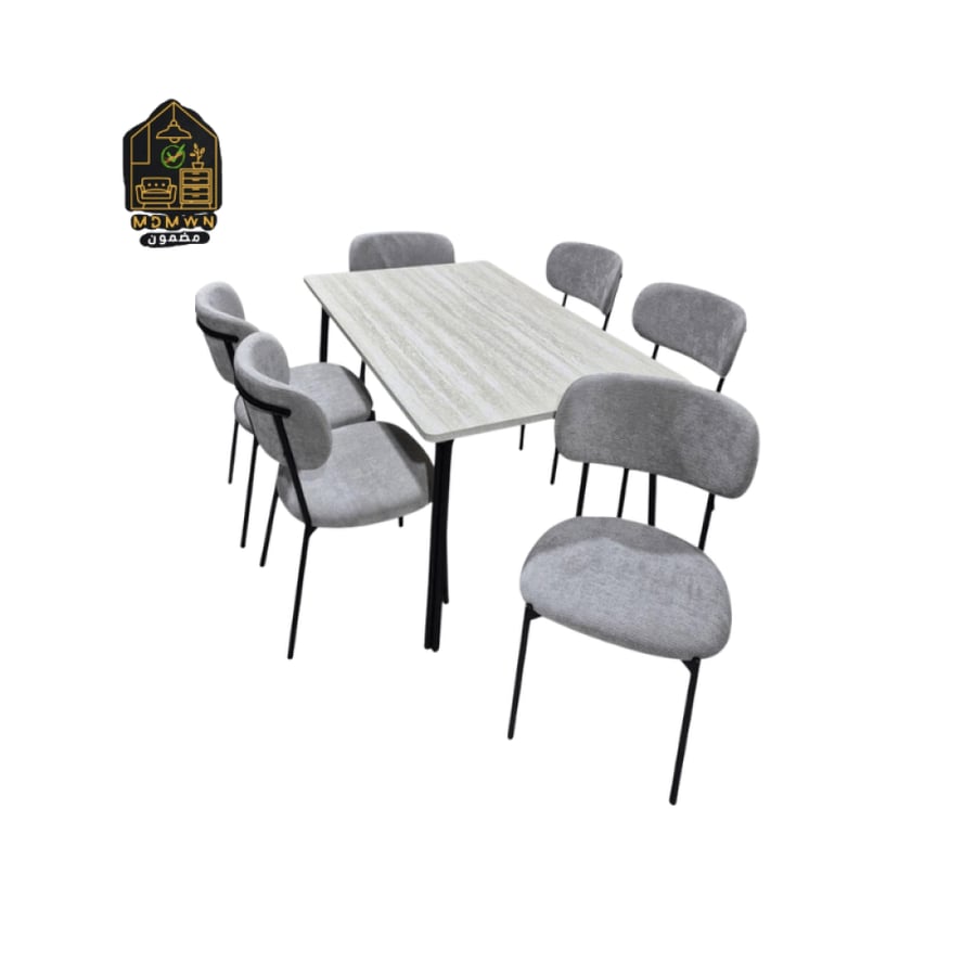 Wooden dining table with 6 chairs