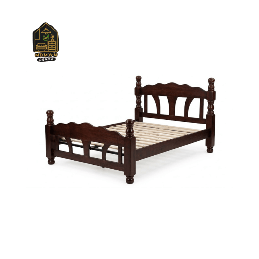 Classic wooden bed with an elegant design, available in multiple colors.