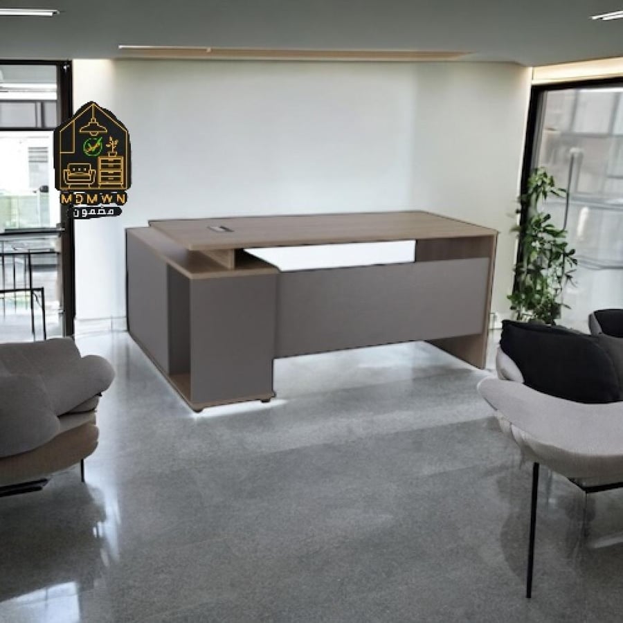 Corner desk with wooden drawer 160 cm