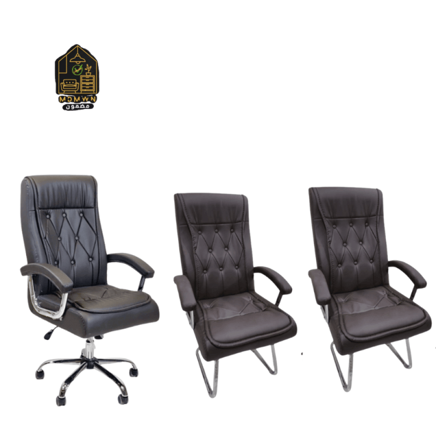 The high-end executive chair is fixed and swivel, available in multiple colors.