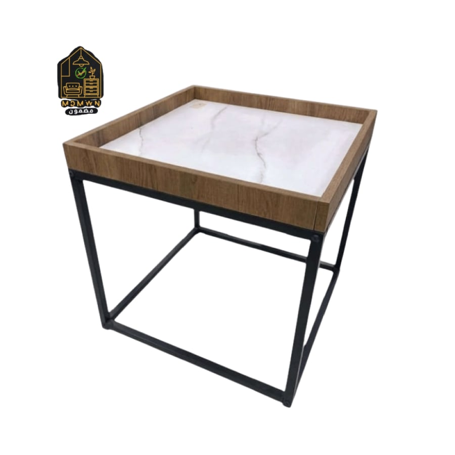 Modern side table with a distinctive design and colors