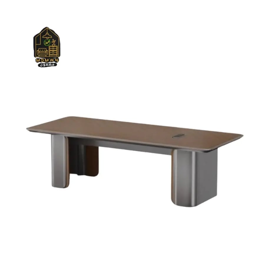 240cm Meeting Table Package with 8 Fixed Chairs, Brown