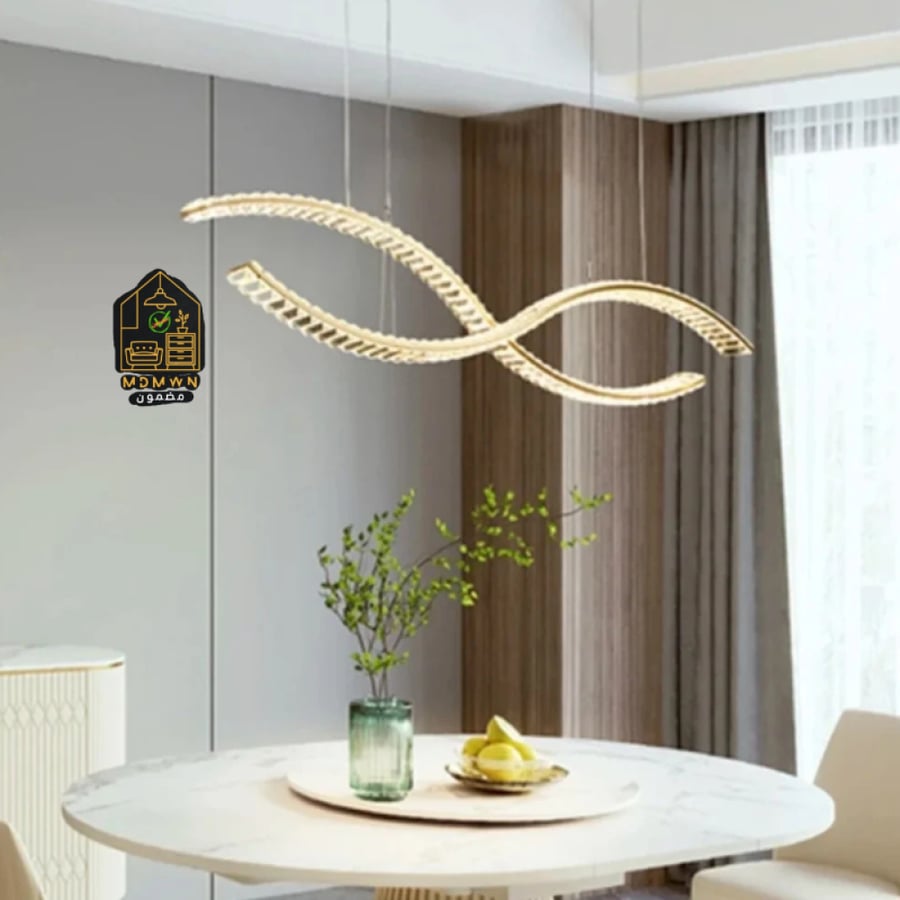 Modern LED crystal chandelier, length 1.20 m