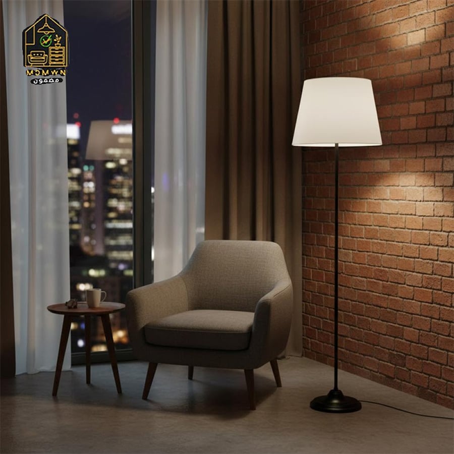 Classic black and white floor lamp