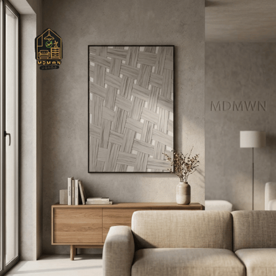 Artistic wall art with a geometric design, multiple sizes