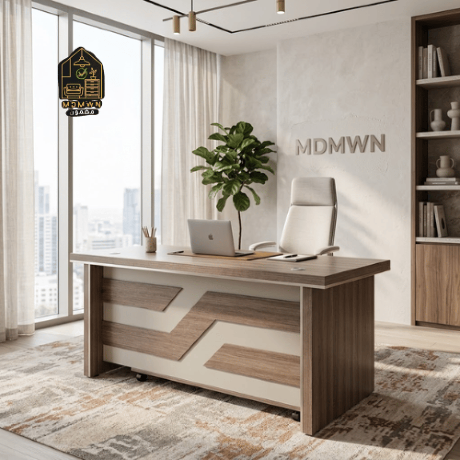 مكتب إداري بواجهة هندسية مزخرفة 140 سم