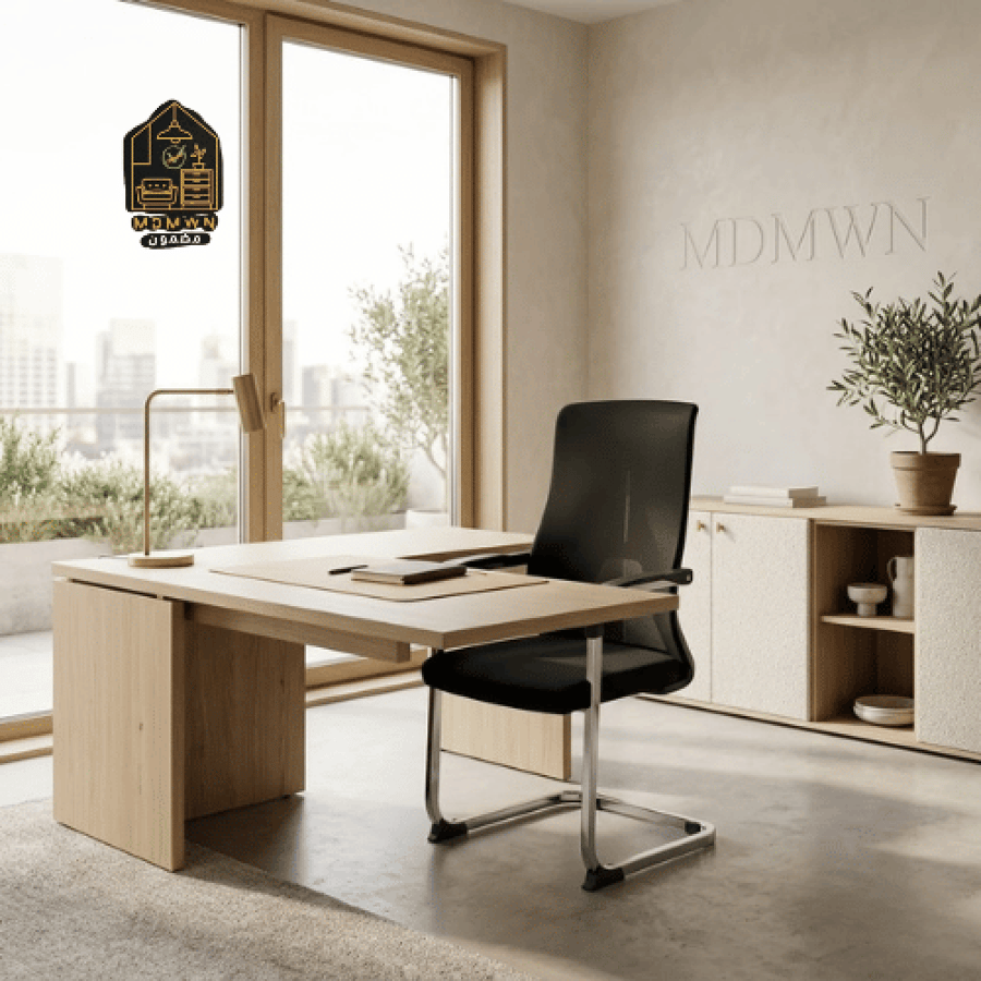 Swivel office chair - ergonomic design with chrome base