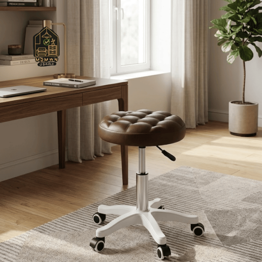 Hydraulic swivel chair, multi-colored leather seat