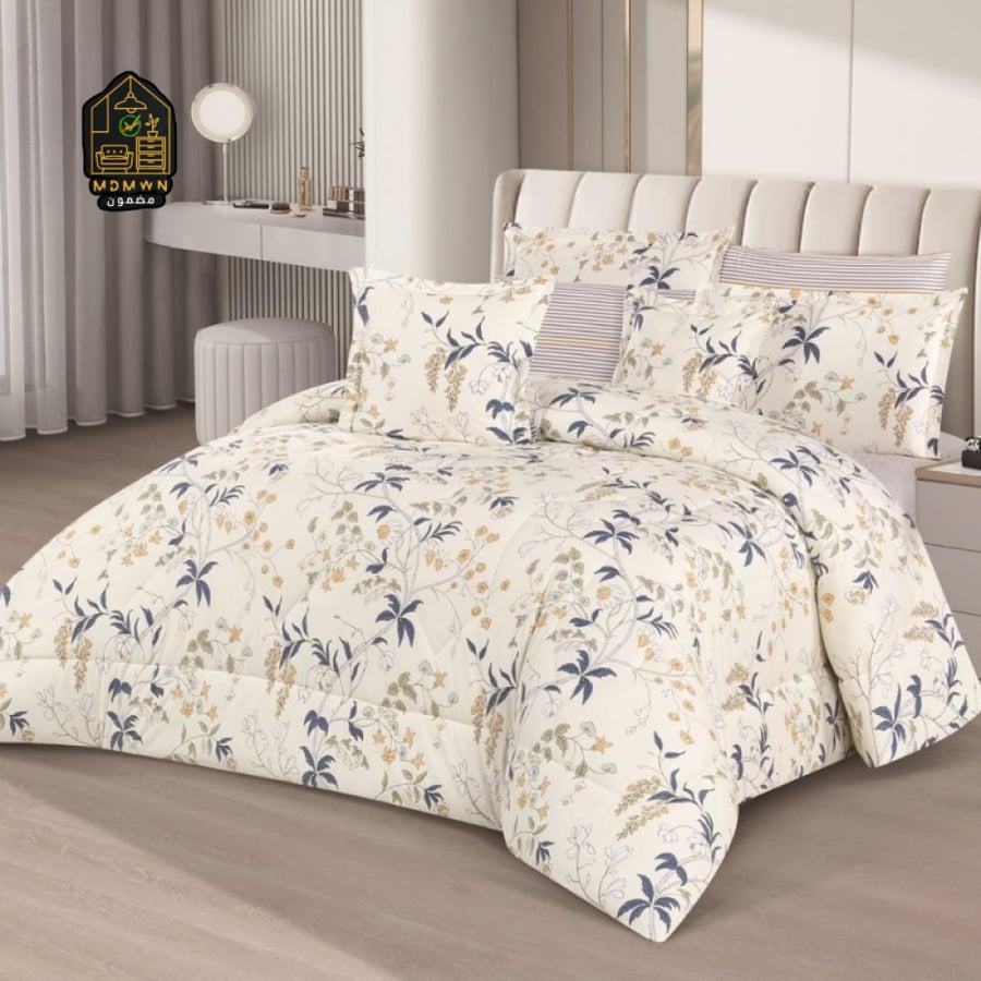 Two Chinese 100% cotton bedspreads with colorful floral design and stripes