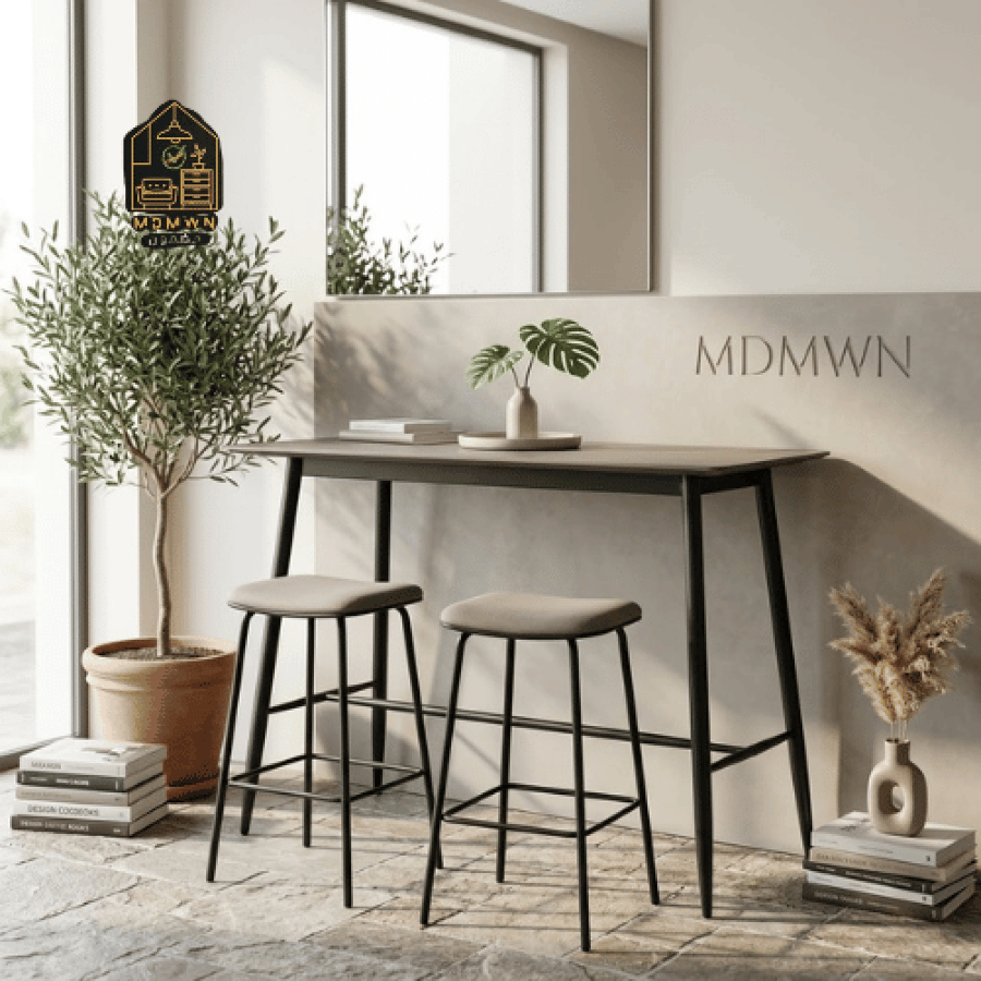 Porcelain buffet table with high quality wood
