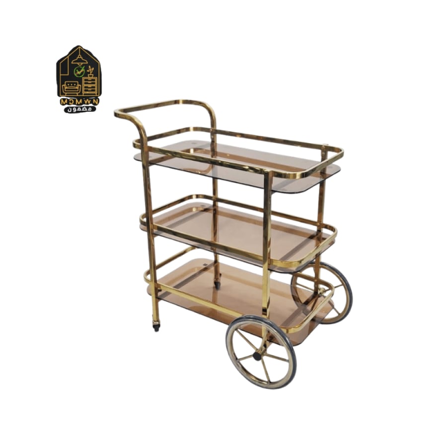 3-tier glass serving cart