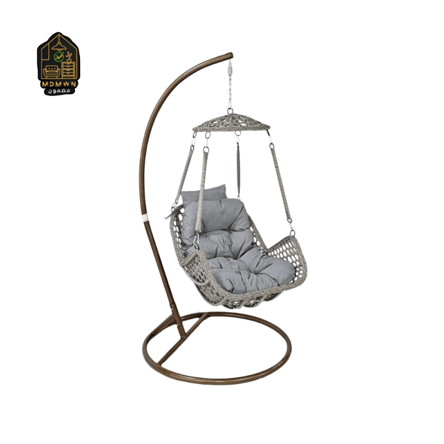 Top-hung mesh swing with metal base