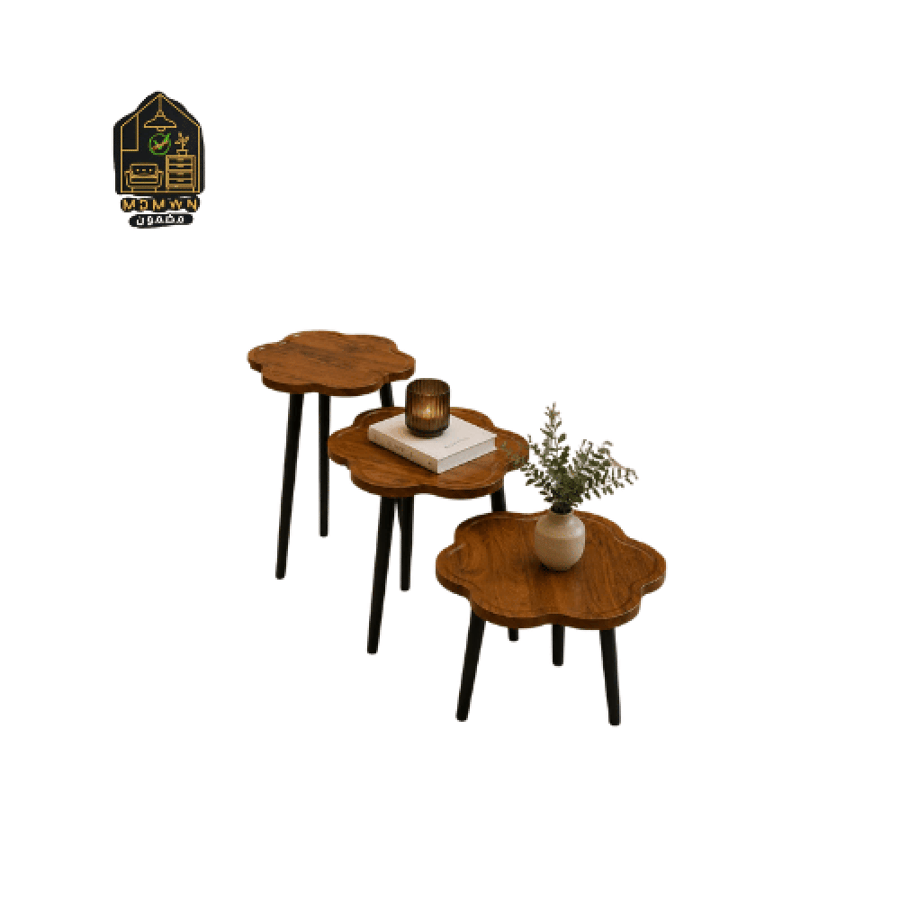 طاولات مدرج 3 قطع بشكل زهرة
