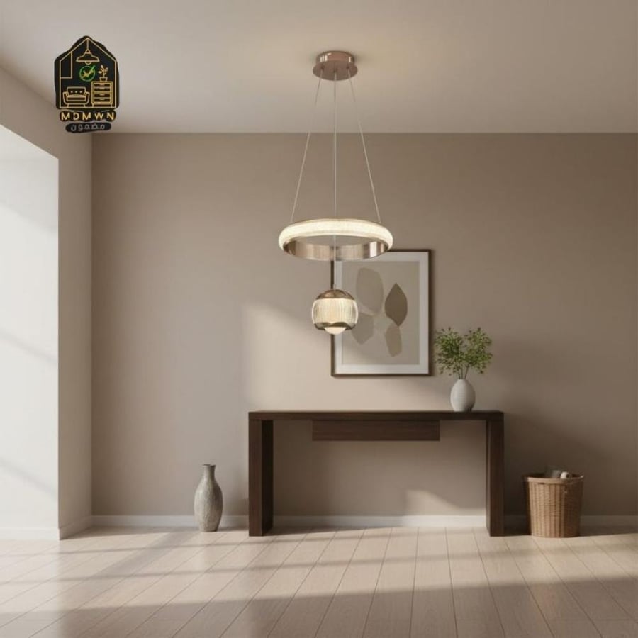 Modern round gold chandelier