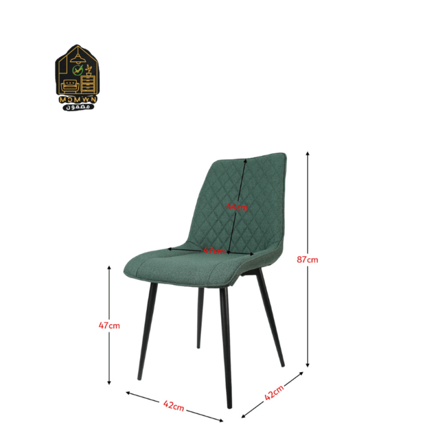 Luxurious padded fabric dining chair