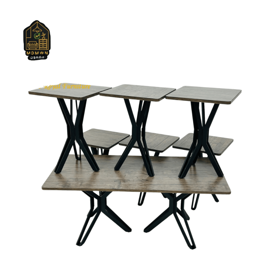 Modern wood and iron table set - a touch of luxury