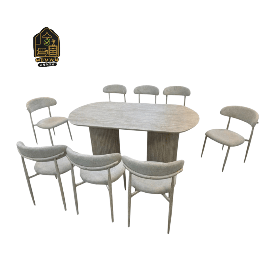 Modern dining table set with 8 chairs