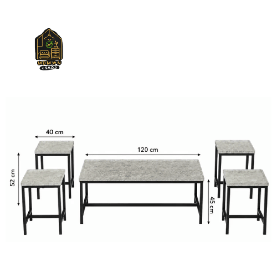 Rectangular wooden tea table set in various colors