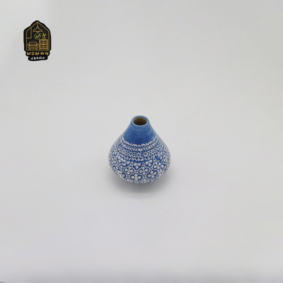 مزهرية الدمعة الزرقاء بنقوش شرقية