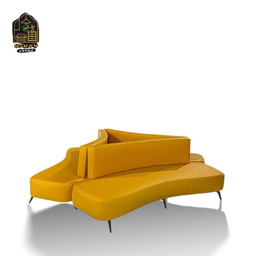 كنبة انتظار تصميم عصري بلون أصفر