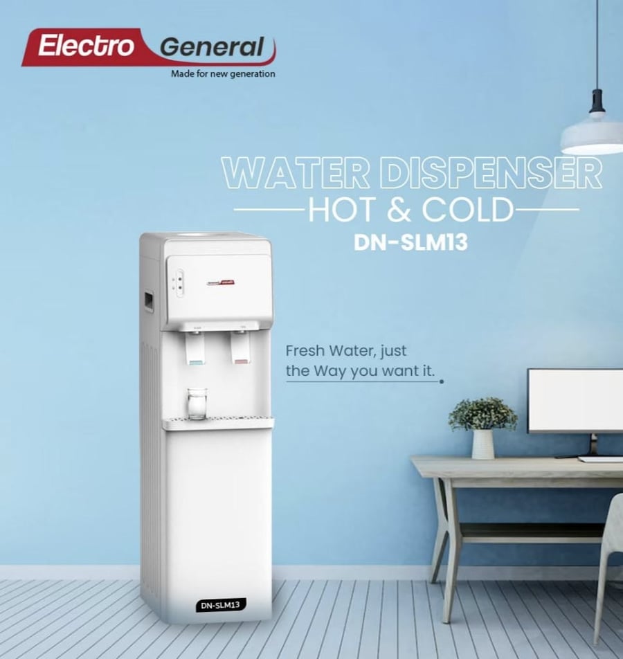Electro General Water Dispenser Cooler Cold and Hot 630 Watt DN-SLM13