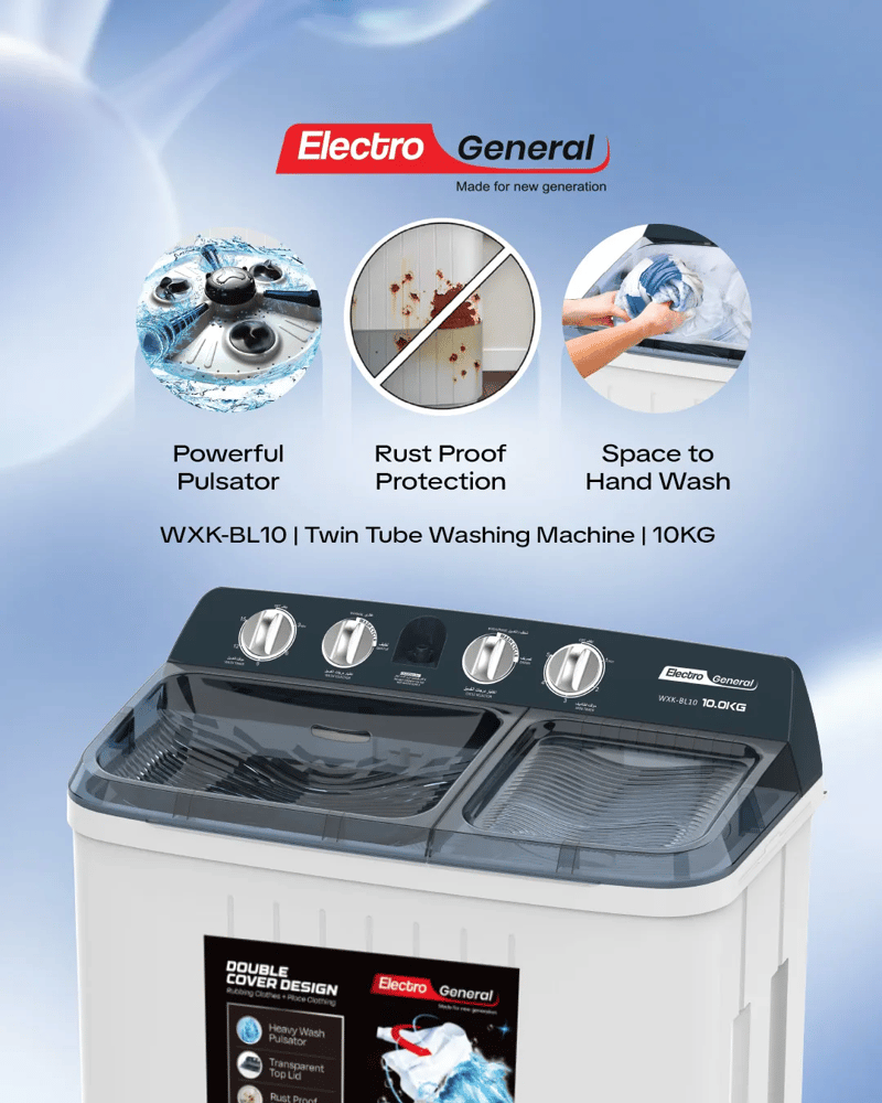 10KG TWIN TUB WASHING MACHINE – WXK-BL10