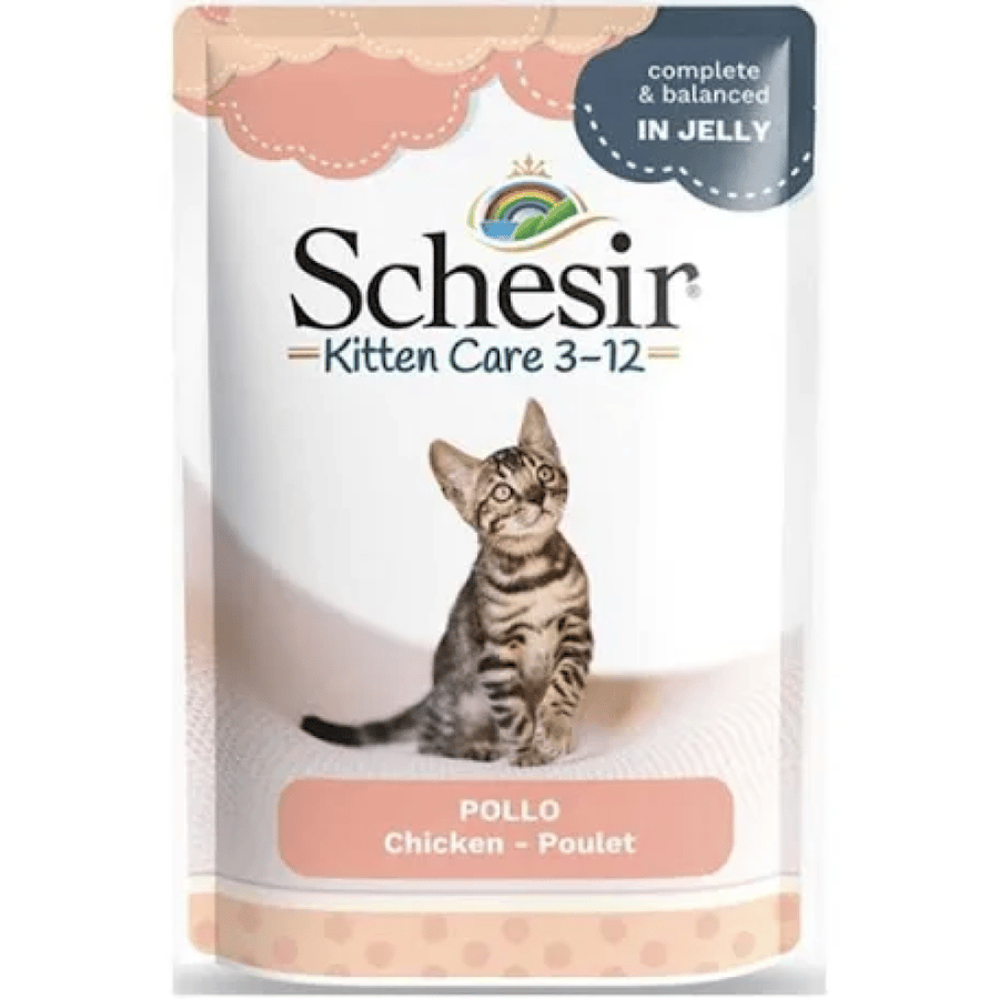 شيزر كيتن - اظرف بالدجاج للقطط الصغيرة 85 جم – طعام رطب للقطط | Schesir Kitten Chicken Wet Cat Food 85g