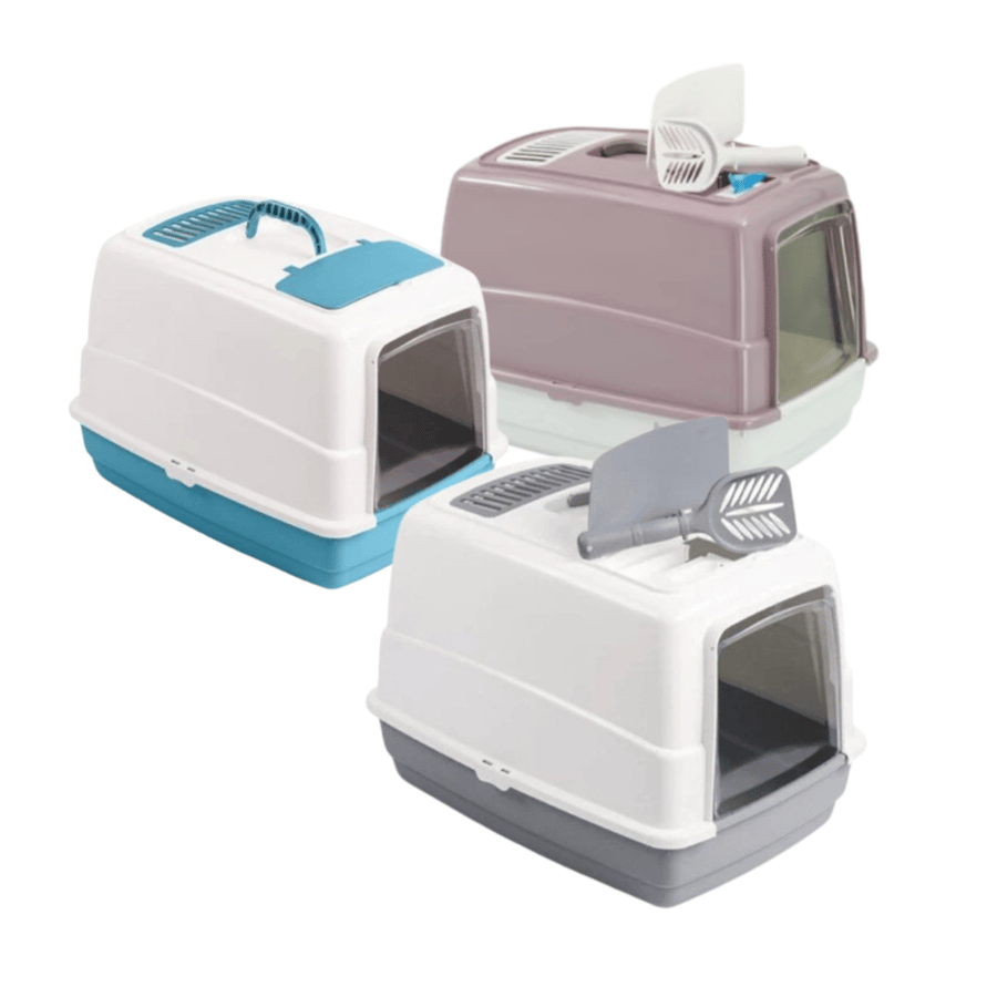 MPS Joy Cat Liter Box Enclosed Sand Tray with Scoop and Filter - Multiple Colors