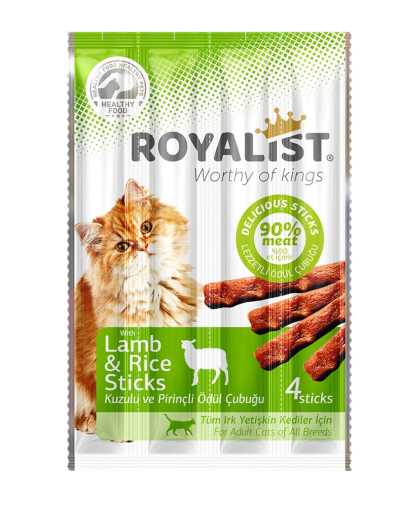 رويالست - Royalist - عصايات المكافات للقطط بنكهات متعددة (دجاج و كبد - تونة و روبيان - لحم الضأن و الأرز)