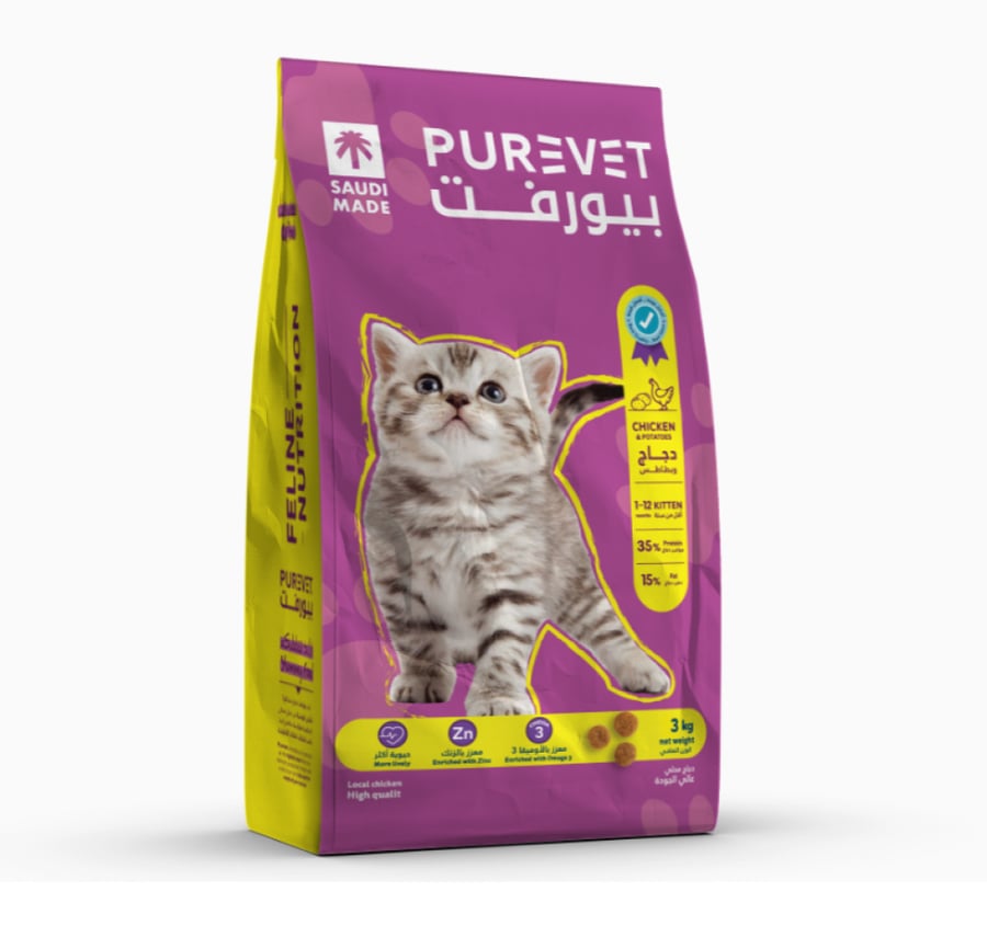 بيورفيت - طعام جاف بالدجاج والبطاطس للقطط الصغيرة الكتنز 3 كيلو