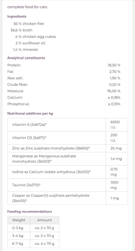 نيوفو معلبات اكل رطب صحي للقطط - بالدجاج و البيض 70 ج