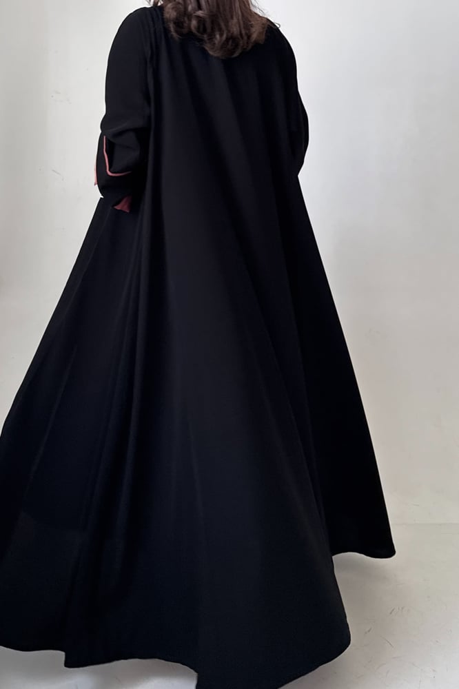 Pink embroidery abaya