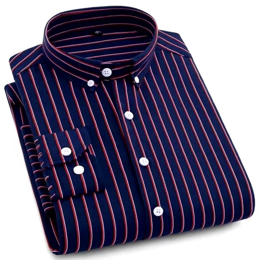 A printed shirt with long sleeves and thin for men
