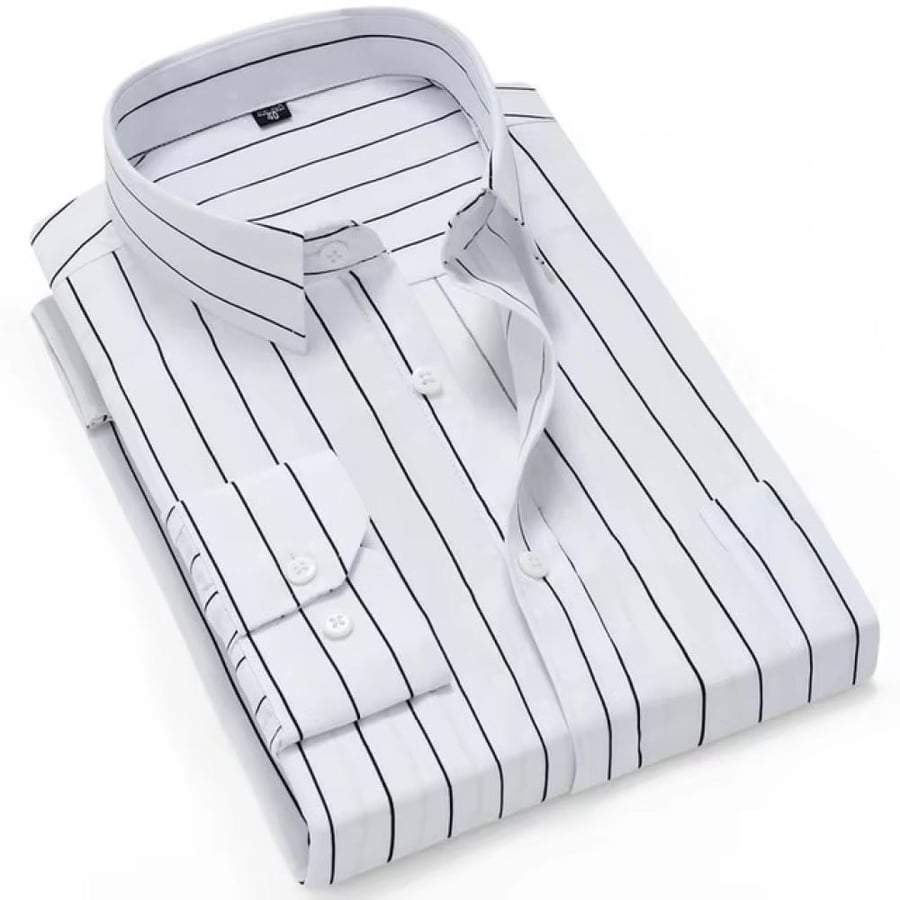 A printed shirt with long sleeves and thin for men