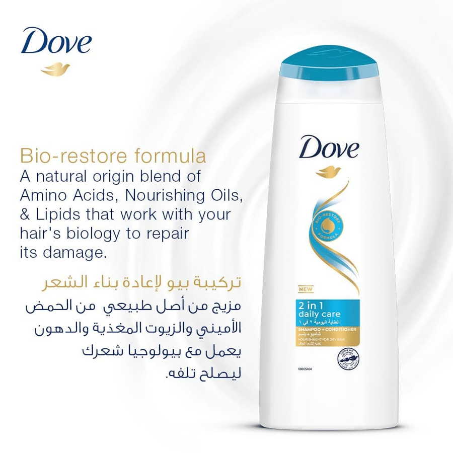 Dove 2 in 1 Daily Care Shampoo and Conditioner 400 ml