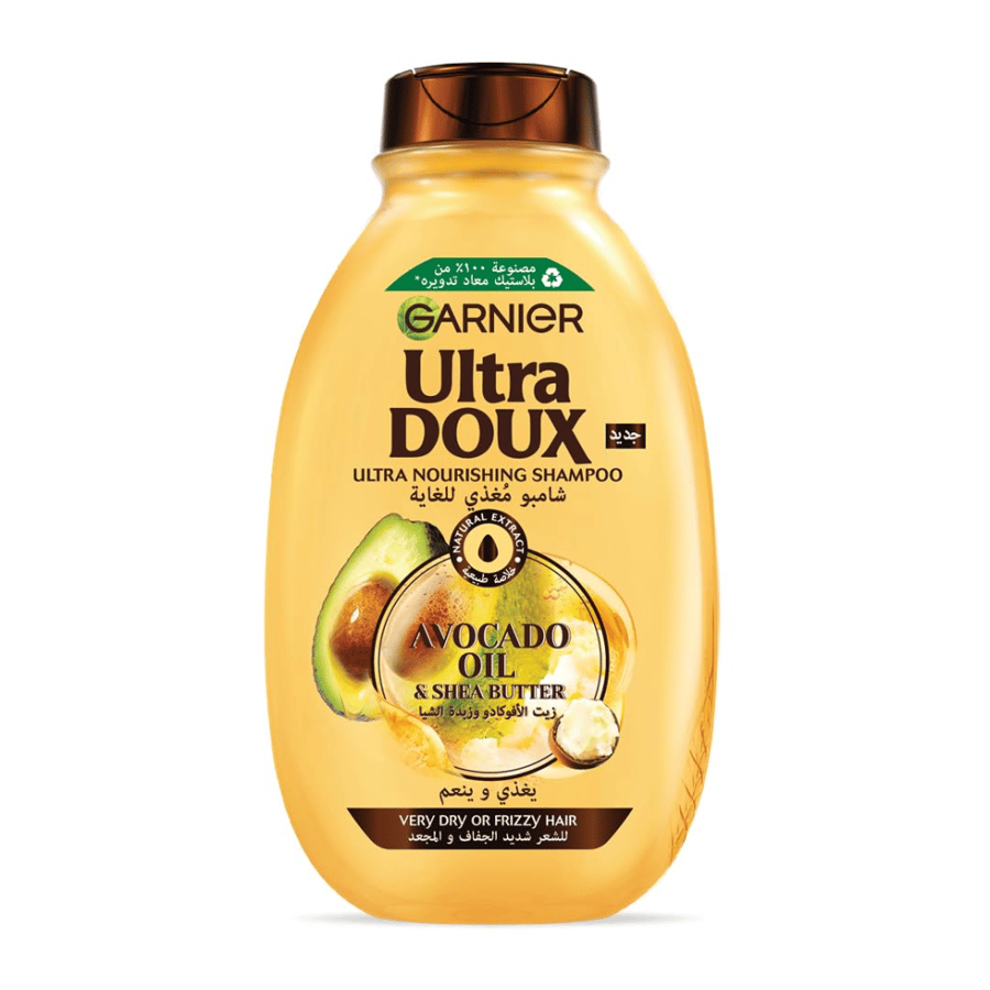Garnier Ultra Doux Nourishing Shampoo Enriched with Avocado Oil and Shea Butter for Very Dry or Frizzy Hair - 400ml