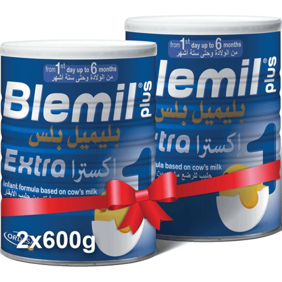 بليميل بلس إكسترا 1  حليب أطفال عرض 2×600 غرام  0-6 أشهر