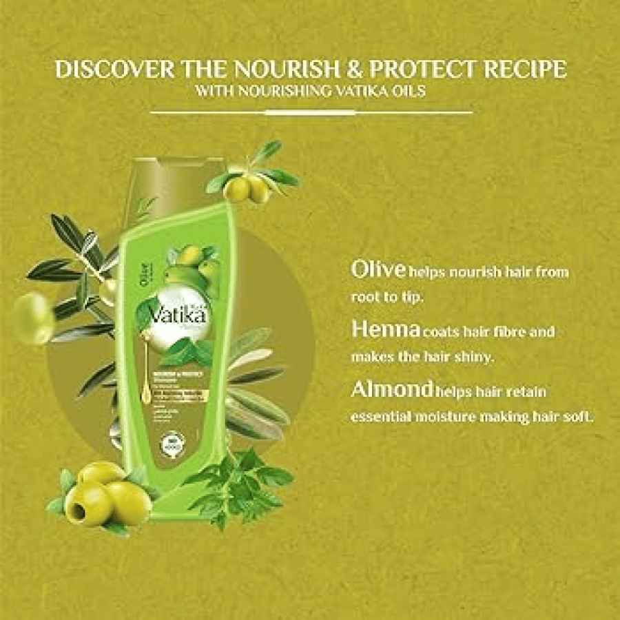 Vatika Nourish & Protect Shampoo with Olive Oil - 400 ml