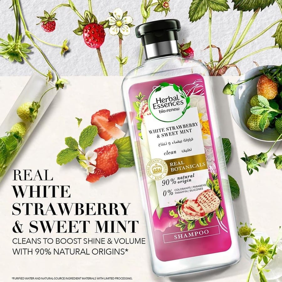 هيربال اسينسز شامبو بخلاصة الفراولة البيضاء والنعناع  400 مل