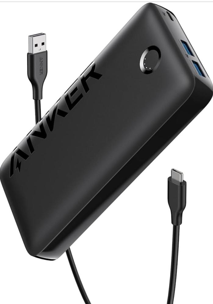بنك طاقة Anker 20000mAh شحن سريع 20W – باور بانك 3 منافذ