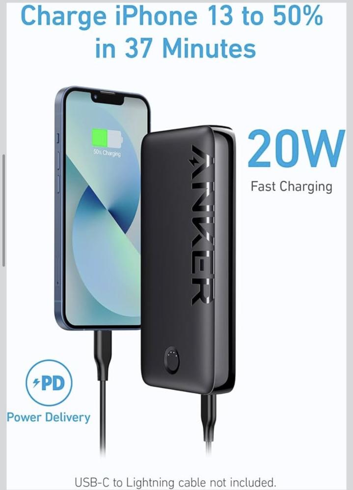 بنك طاقة Anker 20000mAh شحن سريع 20W – باور بانك 3 منافذ