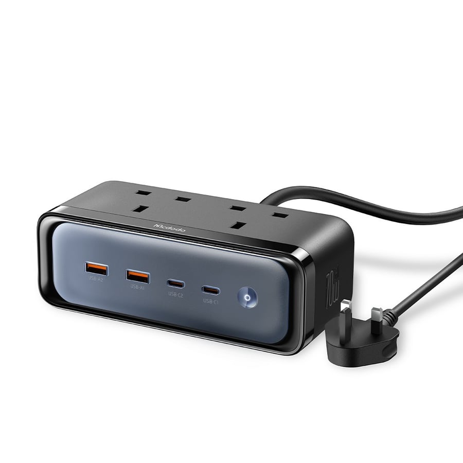 مشترك Mcdodo 6 في 1 GaN 70W – شاحن USB-C سريع للابتوب والموبايل