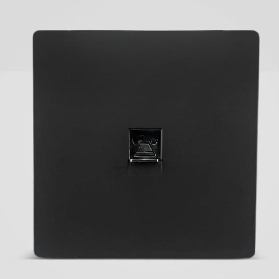فيش تلفون مفرد أسود مطفي مقاس 7 × 7 سم